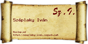 Széplaky Iván névjegykártya