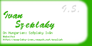 ivan szeplaky business card